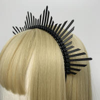 Halocrown Tiara Griega Barroca De Mujer Adorno De Cabello Estilo Solar De Diosa Accesorio De Moda Para Fiestas Material Plástico - details 13