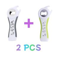 Abrigo De Botellas Y Latas Multifuncional De Acero Inoxidable Y Plástico 2PCS 5 En 1 Negro Herramienta De Cocina Para Cerveza Y Soda - details 2