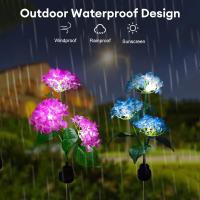 Lámpara Solar LED De 3 Cabezas Con Flor De Rosa Y Hibisco Para Jardín Patio Decoración De Casa Rústica Iluminación Exterior Para Verduras Y Frutas - details 5