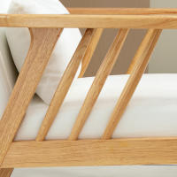HOMCOM Sillón de Salón Sillón Nórdico Tapizado en Terciopelo Butaca Relax con Cojín y Patas de Madera de Caucho para Oficina Estudio Dormitorio 68x75x78 cm Crema - details 4