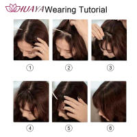 Extensiones De Pelo Sintético HUAYA Rizos Cortos Naturales Falsa Franja De Pelo Clip-In Para Mujeres Y Niñas Color Marrón Negro - details 3
