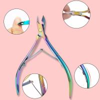 Kit De Herramientas De Manicura 3pcs Alicate Y Empuñadura De Cutícula En Acero Inoxidable Colores Arcoíris Para Uñas Y Tendones - details 1