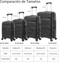 Maletas de viajes PP (ABS Mejorado). Varios Tamaños y Colores. Maleta de cabina y maleta de viaje grande 23 kg.  Juego de maletas para viajes, maleta mediana, maletas infantiles pequeña o equipaje de mano. Conjunto Maletas avión rígida  4 ruedas | Artree - details 1