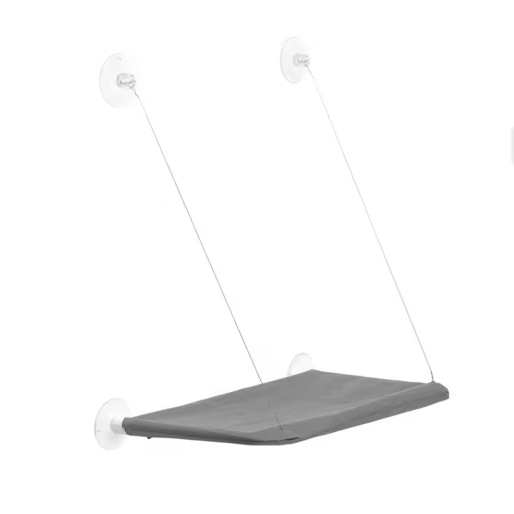 InnovaGoods - Hamaca Colgante para Gatos Catlax, Fácil Instalación con 4 Ventosas, Soporta hasta 30Kg, Ideal Ventanas y Puertas de Vidrio, Blanco, Algodón - 1