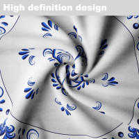 Mantel Redondo De Porcelana Azul Y Blanco Retro Impermeable Para Mesa De Comedor Exterior Hotel Fiesta Tamaño 160x160cm - details 6