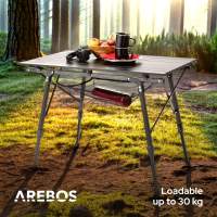 AREBOS Mesa de camping 90 x 51,5 cm mesa rodante aluminio mesa plegable exterior - details 10