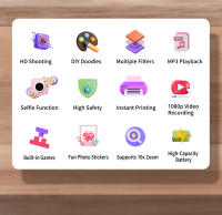 Cámara Digital Para Niños Con Impresión Inmediata Tarjeta De Memoria De 32G Cámara De Fotos Y Videos Para Niños Con Batería Lithium - details 1