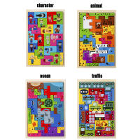 Puzzle De Madera Con Personajes Animalitos Y Transporte Juguete Educativo Montessori Para Niños Edad 3-6 Años Y Más - details 0