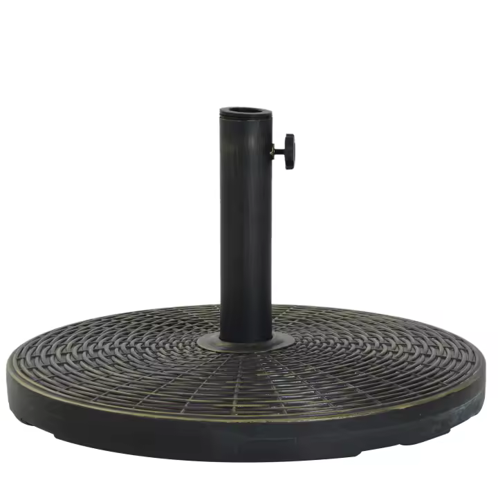 Outsunny Base de Sombrilla Ajustable Φ53x40 cm Universal Pie de Parasol de Cemento Soporte de Sombrilla Redondo Estilo Retro HDPE Patio Jardín Playa - 1