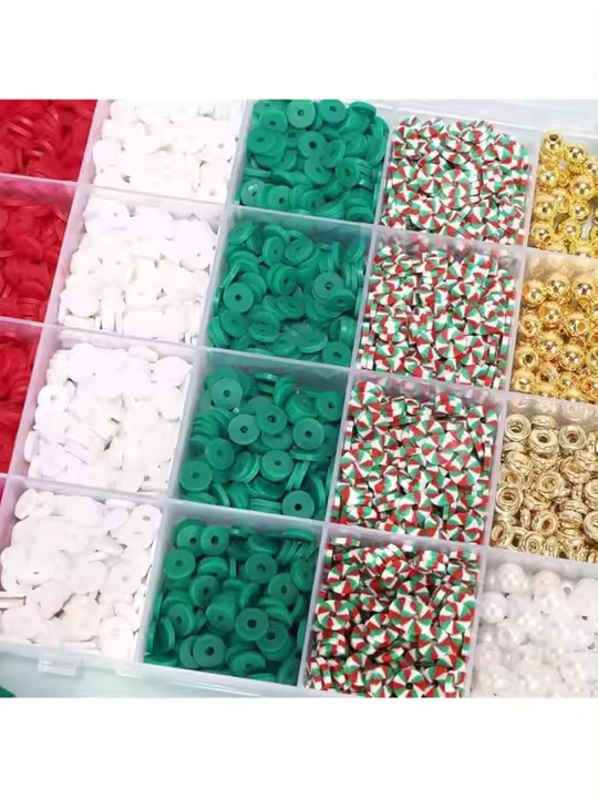 Kit De Creación De Pulseras De Navidad Con Cuentas De Oro Y Arcilla Joyería De Charms Fabricante De Pulseras Con Letras - 1