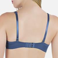 Conjunto de lencería sexy push up de mujer color azul antracita con encaje y transparencias Le Côté Chic - details 1
