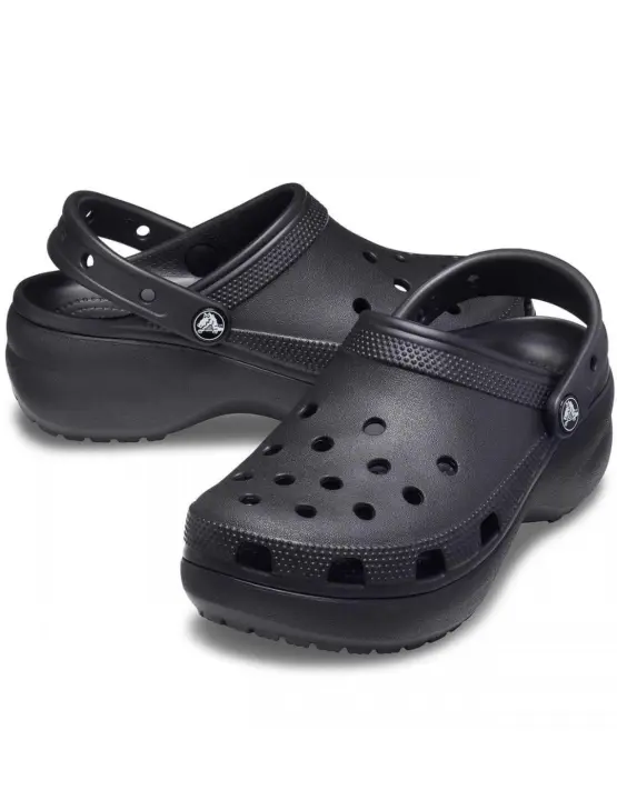 Crocs Zuecos Classic Platform Clog Negra - 1