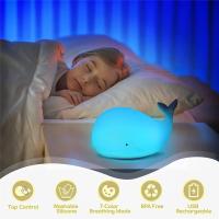 Luz Nocturna USB Recargable De Silicona Con Forma De Ballena Animal 7 Colores Lámpara De Mesa Para Decoración De Habitaciones Regalos Para Niños - details 5