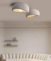 ALPINALUZ Lámpara de Techo de Estilo Japonés Wabi-sabi – Diseño Retro Minimalista en Resina Gris y Metal con Casquillo E27 Diametro Ø45cm/ Ø52cm/ Ø60cm - details 0
