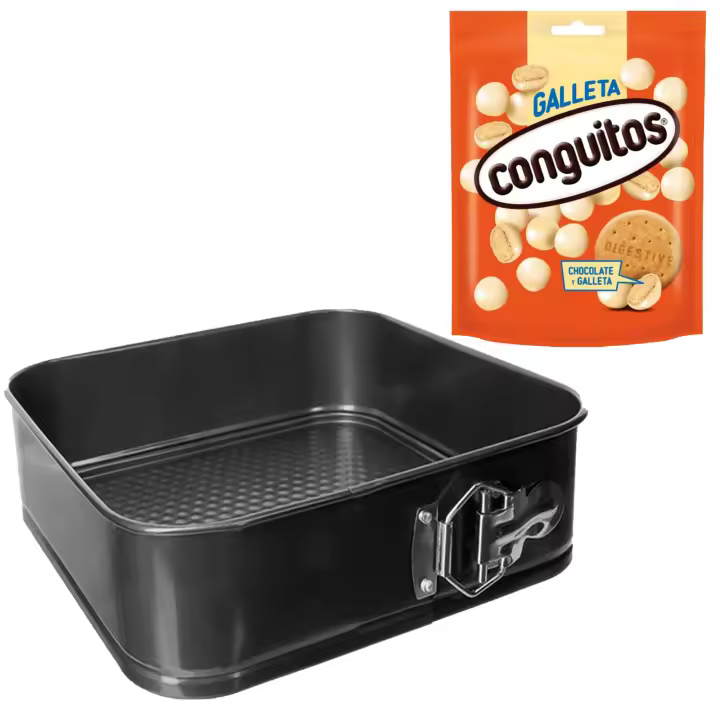 Pack repostería:CONGUITOS GALLETA BLANCO DOYP 120G+Molde cuadrado extraíble - 1