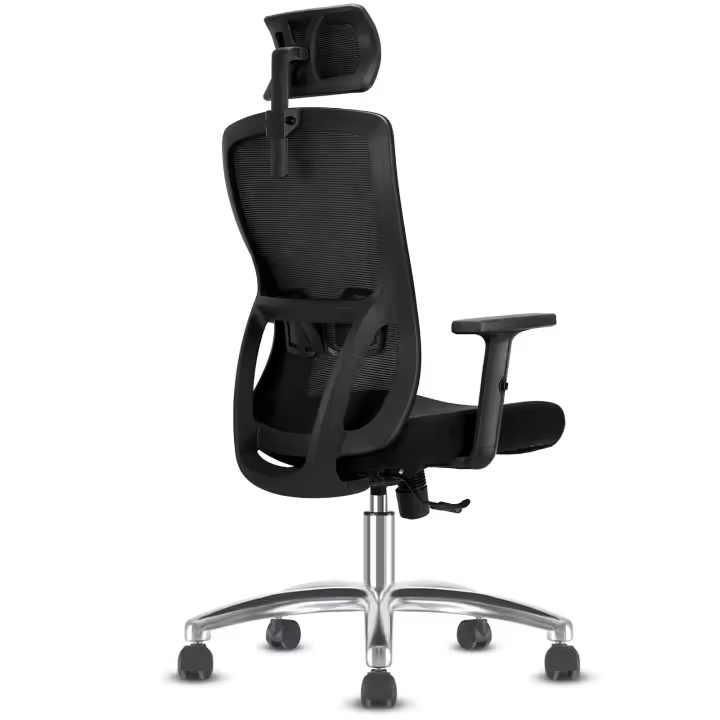 Silla Escritorio, Silla Ergonomica con Reposacabezas Ajustable, Reposabrazos, Soporte Lumbar, Silla de Oficina con Altura Regulable y Oscilación de 90°-120°, Silla Giratoria Capacidad de Peso 150kg - 1