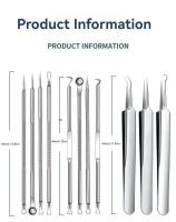 Kit De 11 Piezas De Herramientas Para El Cuidado De La Piel Eliminador De Acné Y Puntos Negros Agujas Para El Cabello Encarnado Limpiador Profundo Del Pelo - details 16