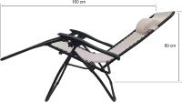 GREATOOL Silla Tumbona con Reposabrazos Plegable, 90x65x114cm, Tumbona Plegable Multiposiciones Jardin/Terraza, Ideal para Playa, Jardín, Terraza - details 1