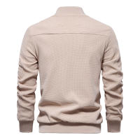 2024 Modelo de primavera y otoño Cuello alto Nueva chaqueta de color sólido para hombres Chaqueta casual Moda Ropa de hombre delgada - details 4