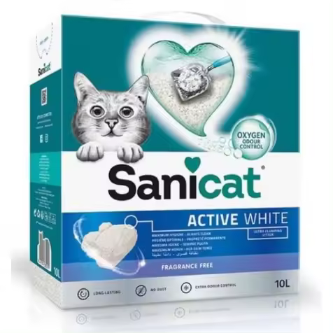 Arena Aglomerante Sanicat Active White para Gatos 10 L - 1