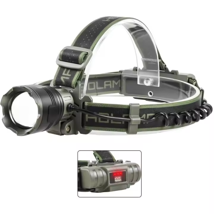 Linterna frontal LED ultrapotente de 90.000 lúmenes, recargable, con 4 modos y luz roja de advertencia. - 1