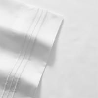 Juego De Cama Sólido De 4 Piezas Tamaño Queen Suave Y Transpirable Sábana Colchón Fundas Para Hogar Y Hotel Blanco Gris - details 4