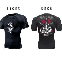 Camiseta De Compresión Secado Rápido Para Hombre Attack on Titan Fitness Gorrito Gótico Camiseta Deportiva Manga Corta Manga Larga Manga Media Para Verano Manga Corta Manga Larga Manga Media - details 18