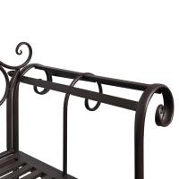 vidaXL Banco de jardín de acero marrón envejecido 132 cm - details 2