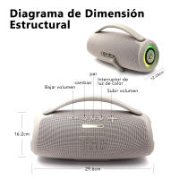 Altavoz Potente Inalámbrico Portátil Bluetooth T&G TG-418, Impermeable, 50W, SubWoofer Graves, Iluminación RGB LED, Conexiones USB (Tipo-C), Aux, Radio FM - Negro, Gris, Camuflaje - details 1
