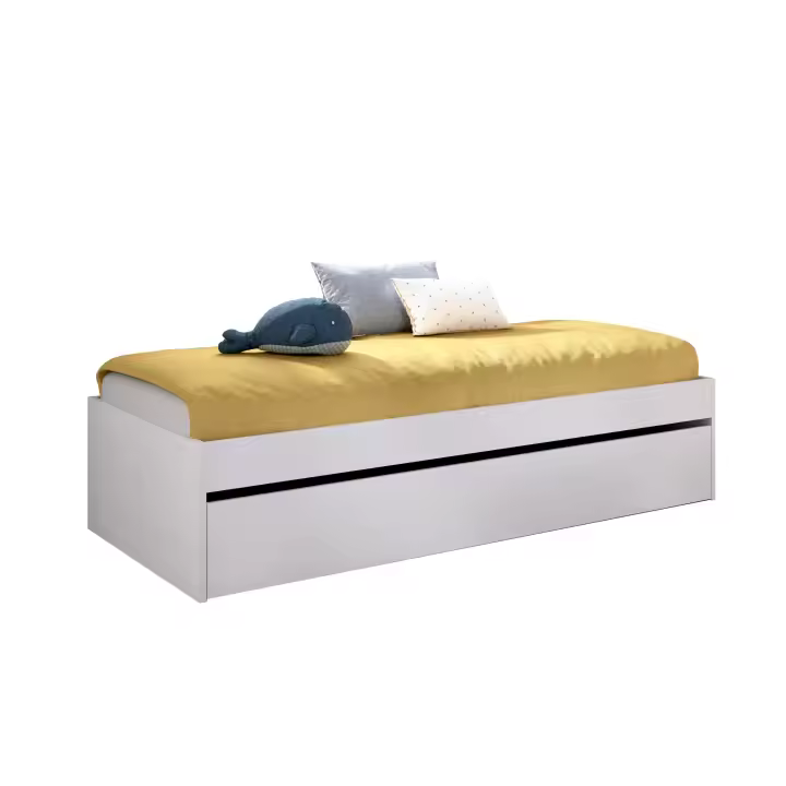 DEKIT GRUPO RIMOBEL LAGO - ARO DE CAMA DE 90X190 CON ARRASTRE - BLANCO - 40,3 x 95,8 x 194,8 - 1
