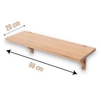 MINOKUA Estantería Flotante Decorativa de Madera de Pino 60x20 - details 1