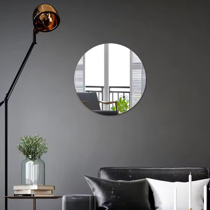 Pegatina De Espejo Redonda Y Cuadrada De Acrílico Pequeño Espejo Circular Para Decoración De Pared Y Mesa En Apartamento Y Casa - 1