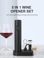 Juego De Abrevidrios Eléctricos Para Vino Y Cerveza Con Abreborrachos Y Capuchones De Batería Accesorios De Cocina - details 0