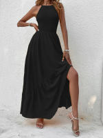 Vestido De Verano Asimétrico Para Mujer Con Tirantes Sin Mangas Vestido A-Line Negro Sexy Y Club De Playa Vestidos De Verano Mujer - details 11