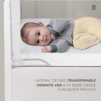 Asalvo Barrera de Cama Nido o Estándar 2-1 de 150cm Mapache - Sistema Abatible, Correas de Seguridad, Tejido Lavable y Bolsa de Transporte Incluida - details 1