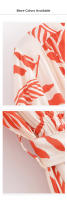 Vestido Corto Casual De Verano Para Mujer Con Cuello En V Manga Larga Y Cinturón Decorativo PB&ZA2024 Polyester - details 5