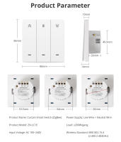 Interruptor De Cortina Inteligente Zigbee Yagusmart Para Motor De Cortina Rollo Compatible Con Tuya Smart Life APP Alexa Google Home - details 9