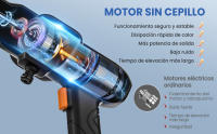 Hidrolimpiadora bateria, Hidrolimpiadora a Batería Kit con 2 Batería 1200 mah, Limpiadoras a presión con Boquilla Multifuncional 6 en 1, para Lavado de Balcones y Coches - details 1