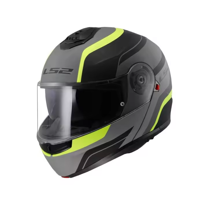 Casco Modular LS2 Strobe II KPA 2206 Matt  Black HI-VIS Yellow - 1