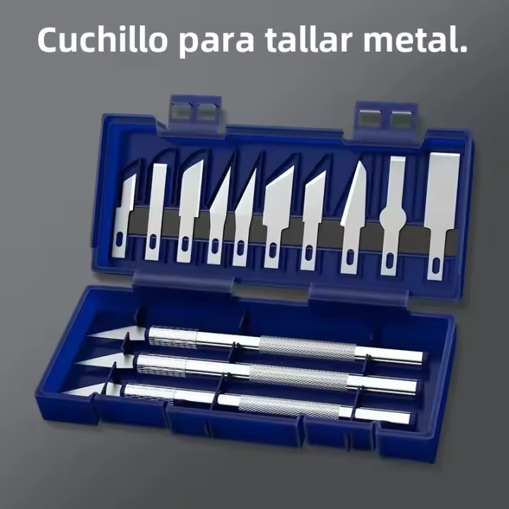 Set De 13 Knives De Metal Para Grabado De Coches Estilo Pluma Herramienta De Reparación Precisa DIY Antideslizante Para Arte Y Corte De Papel - 1
