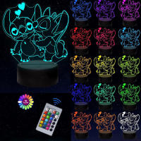 Lámpara De Noche Disney's Lilo & Stitch Con Control Remoto Y Toque Inteligente Decoración De Habitación Regalo De Cumpleaños San Valentín Navidad - details 6