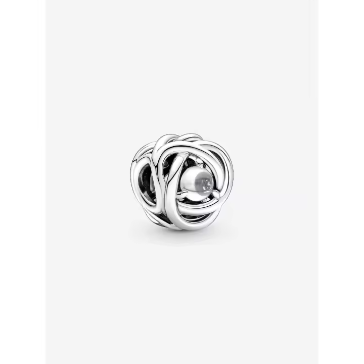 Charm Círculo de Eternidad Transparente de Abril - Plata de Lei - 1