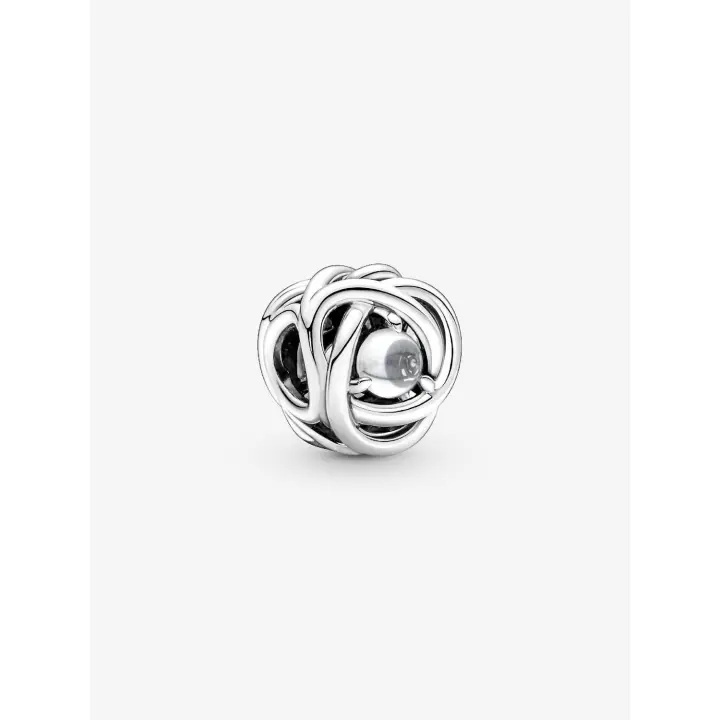 Charm Círculo de Eternidad Transparente de Abril - Plata de Lei - 1