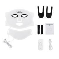 Máscara De Silicona LED Con Cuello 7 Colores Terapia De Luz Roja Fotón Infrarroja Flexibilidad Facial Máscara Reparación De Piel Sin Cable Usar - details 15