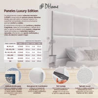 DHOME Cabecero Tapizado Compuesto de Paneles Autoadhesivos Intercambiables Serie Luxury Edition Cama Lujo Dormitorio Acolchado Segunda Gama de Colores - details 1