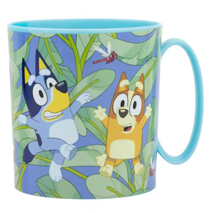 Taza Micro 350 ml Bluey  Stor Brand - Decorada con Personajes de Bluey, Apta para Microondas, Libre de BPA, Práctica Taza Infantil Reutilizable, Regalo para Niños - 1