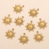 5pcs Encantos De Sol En Acero Inoxidable Para Conectores De Joyería Suministros Para Hacer Pendientes DIY Encantos Solares Encuentros De Joyería - details 0