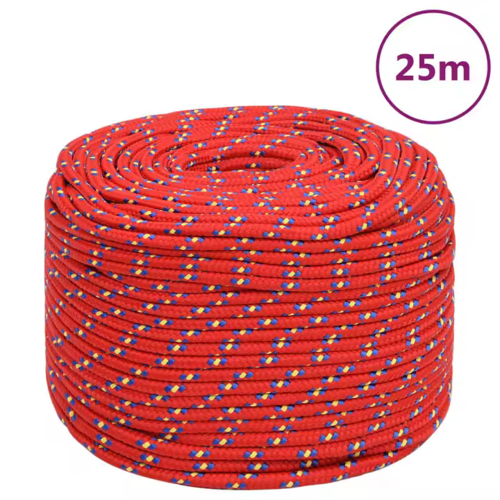 vidaXL Cuerda de barco polipropileno intenso 8 mm 25 m cuerda Color Blanco,  Rojo, y mas - 1