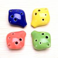 1pcs Flauta De Ocarina Colorida Soprano C Con 6 Agujeros Mini Flauta Cerámica Instrumento Musical Para Niños Juguete - details 5