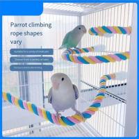 Juguete Para Pájaros Colgante De Algodón Y Correa Colorido Percha Para Masticar Juguete De Cazuela De Aves Juguete De Escalada Para Pájaros - details 9